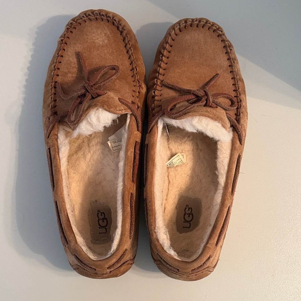 UGG Chestnut Brown Suede Moccasin Slippers